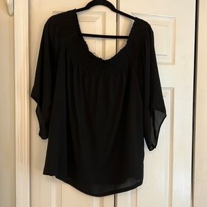 LOFT Black off the shoulder top with elastic top
